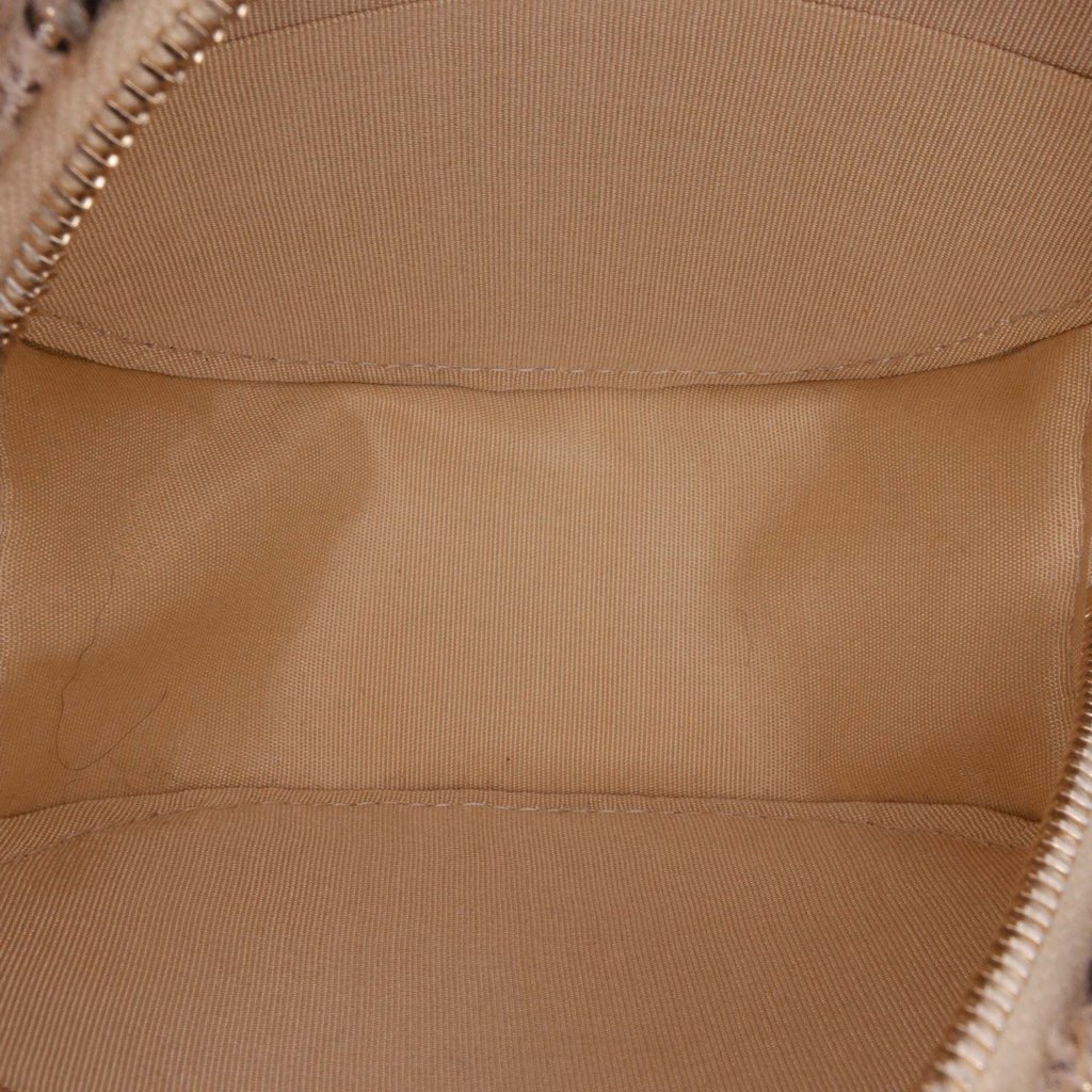 Chanel CC Quilted Tweed and Shearling Round Clutch With Chain - 4