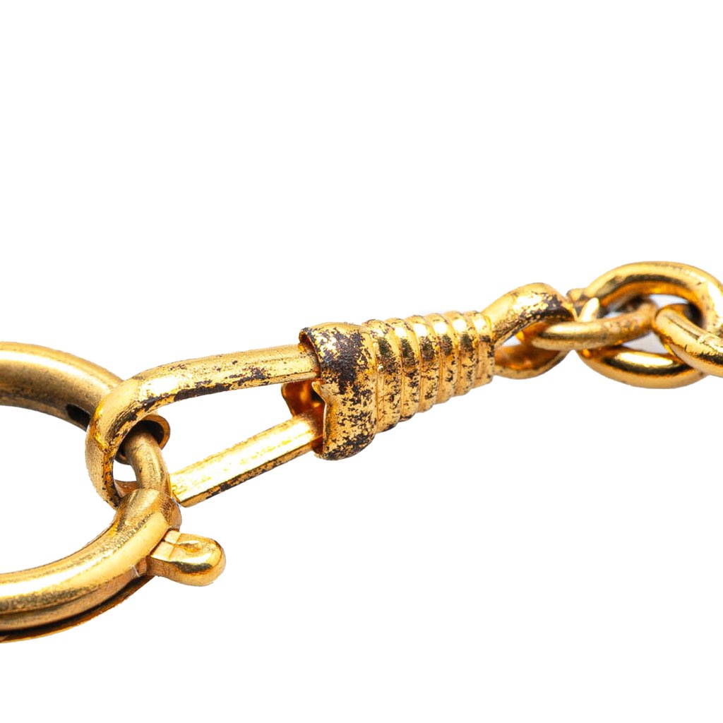 Chanel Gold Plated Quilted CC Pendant Necklace - 4