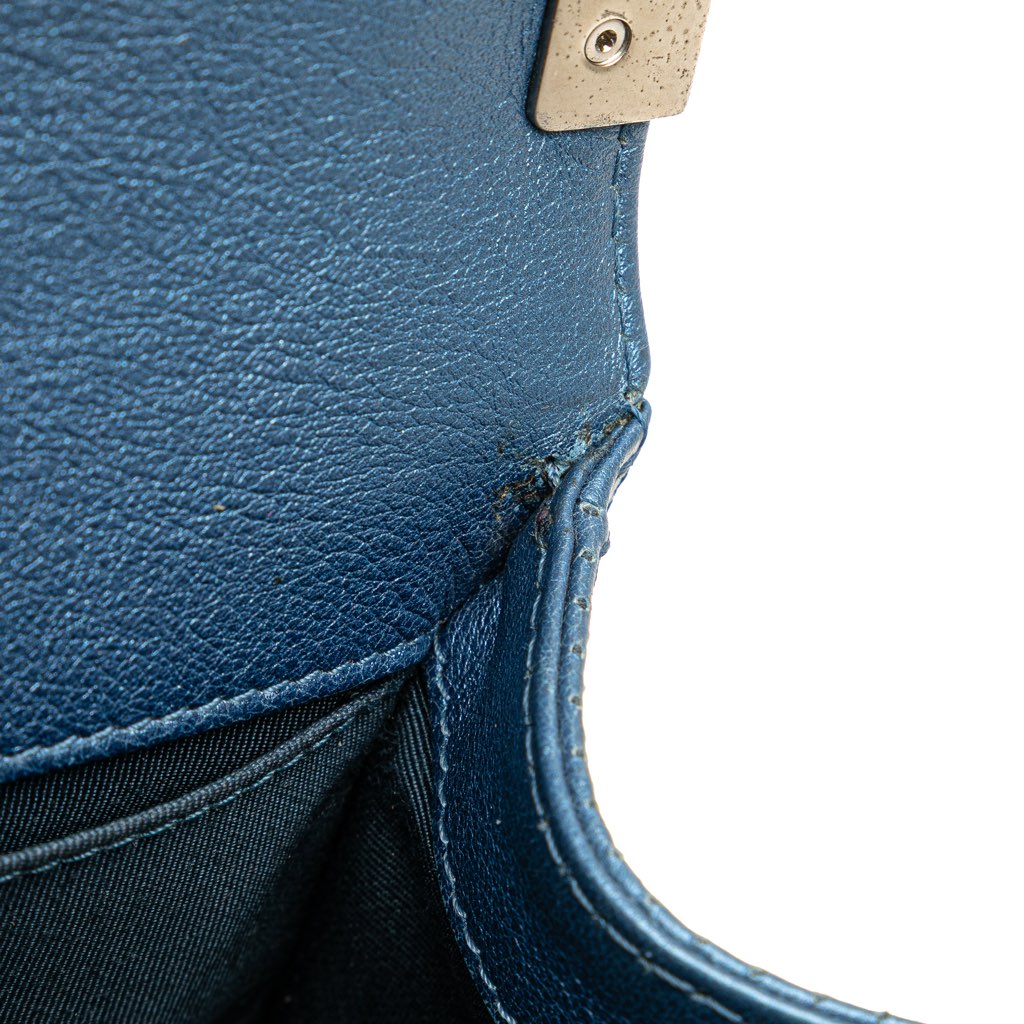 Chanel Small Quilted Perforated Metallic Lambskin Boy Flap - Image 11