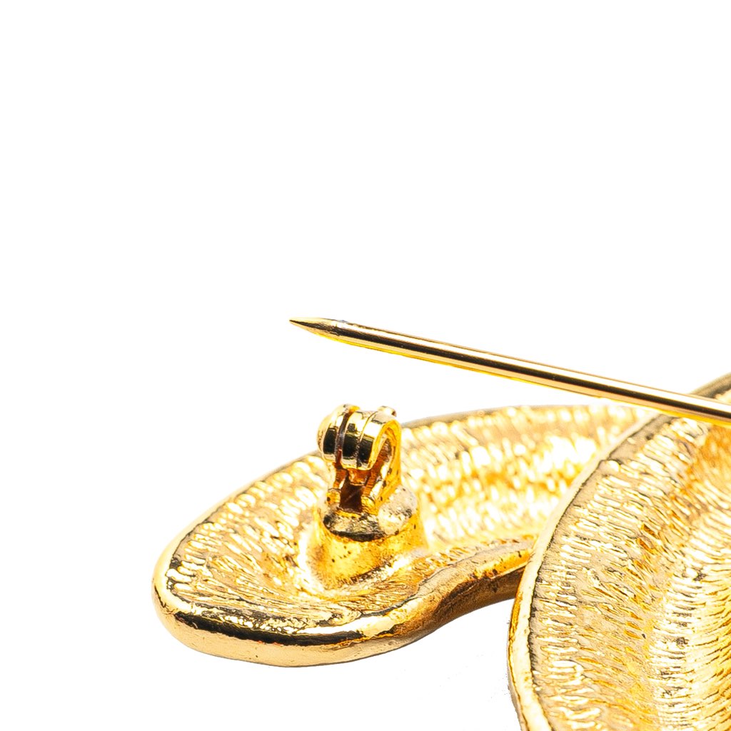 Chanel Gold Plated CC Quilted Brooch - 4