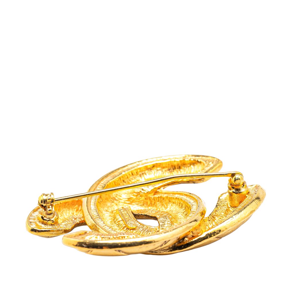 Chanel Gold Plated CC Quilted Brooch - 4