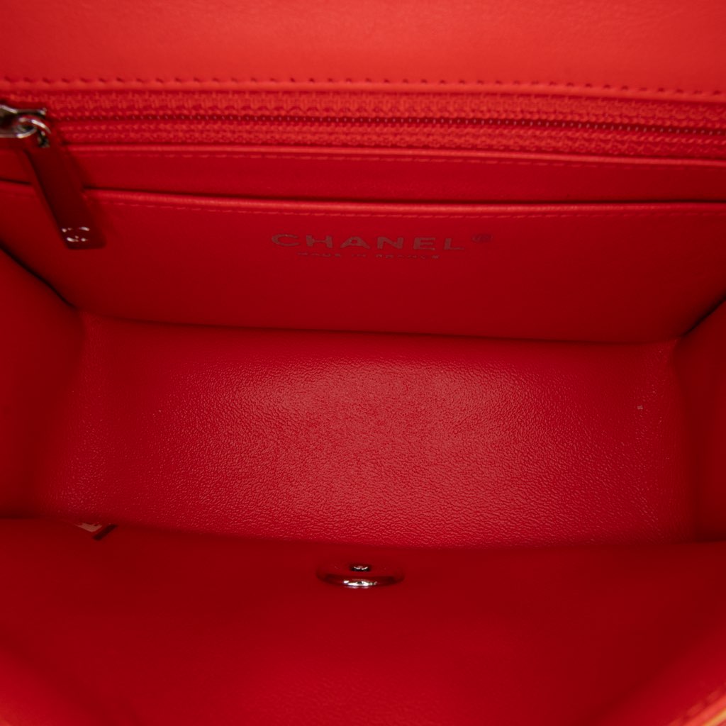 Chanel Mini Square Classic Patent Striped Single Flap - 4