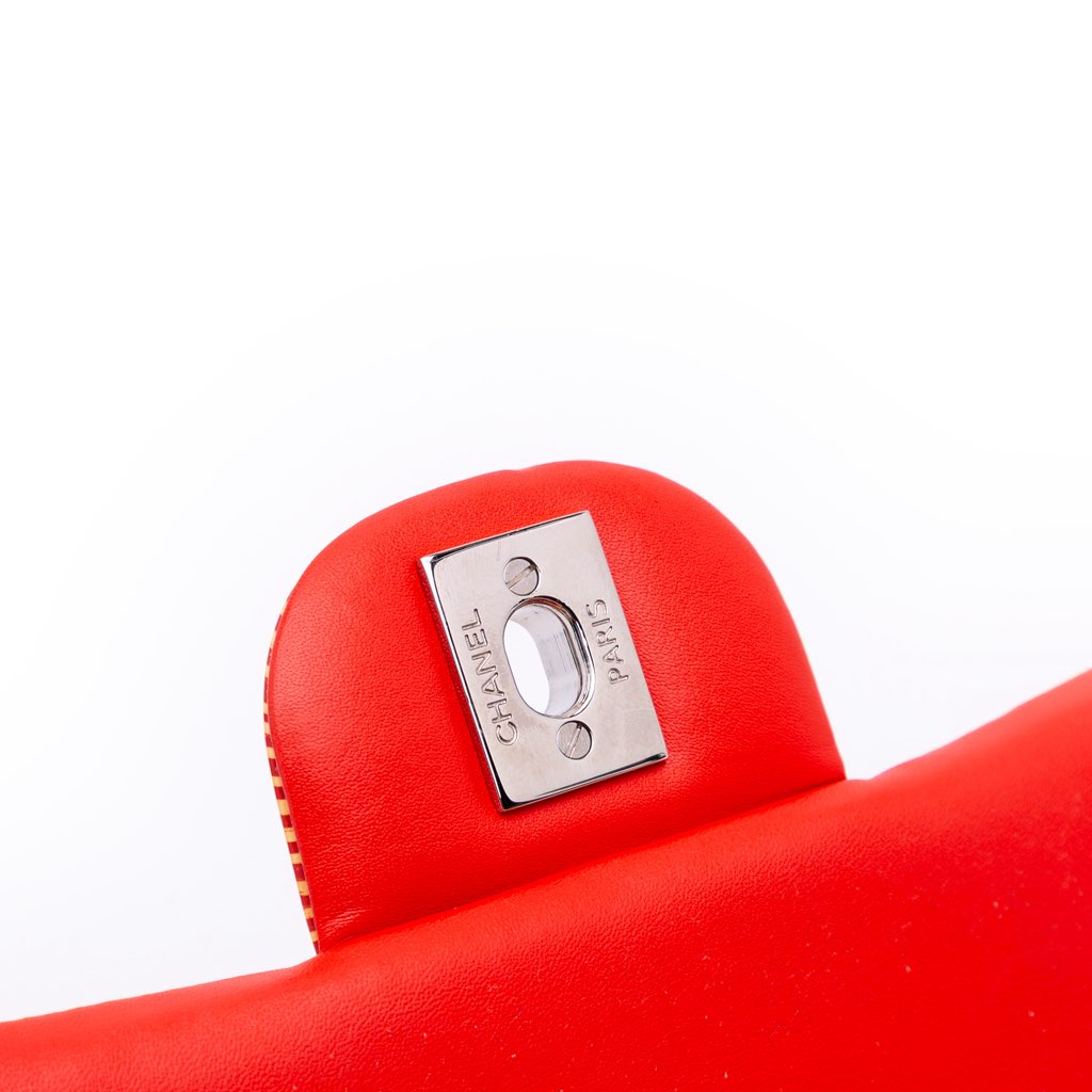 Chanel Mini Square Classic Patent Striped Single Flap - Detail 2