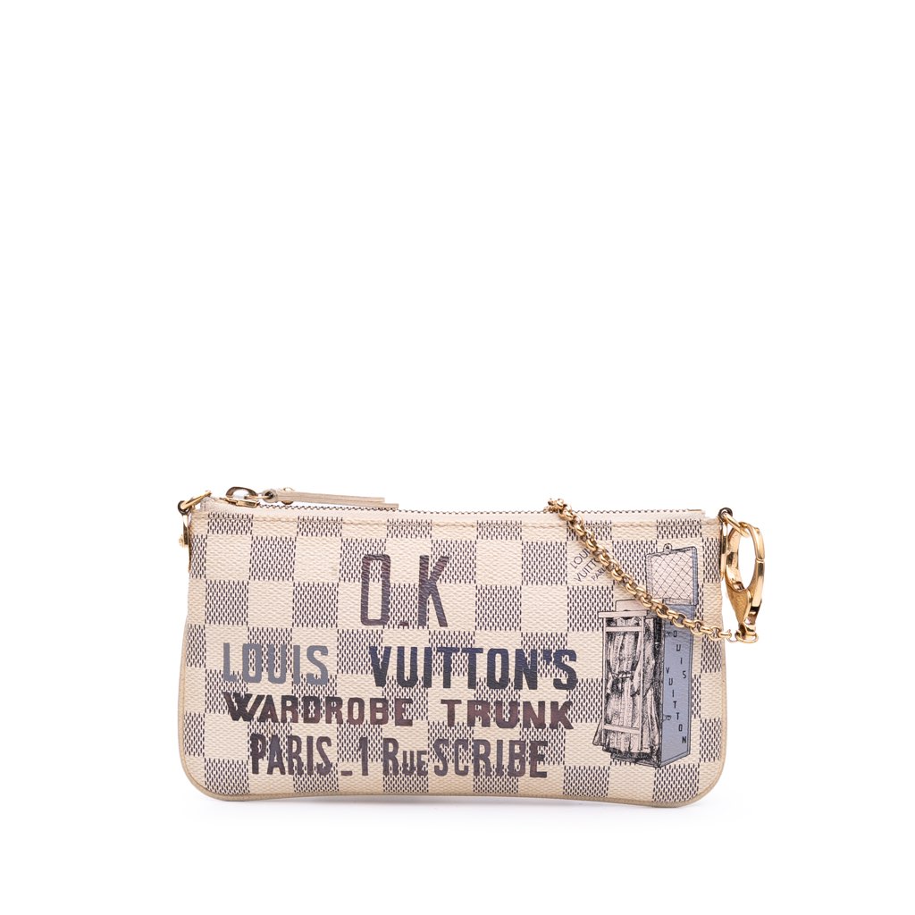Louis Vuitton Damier Azur Trunks Labels Pochette Milla MM