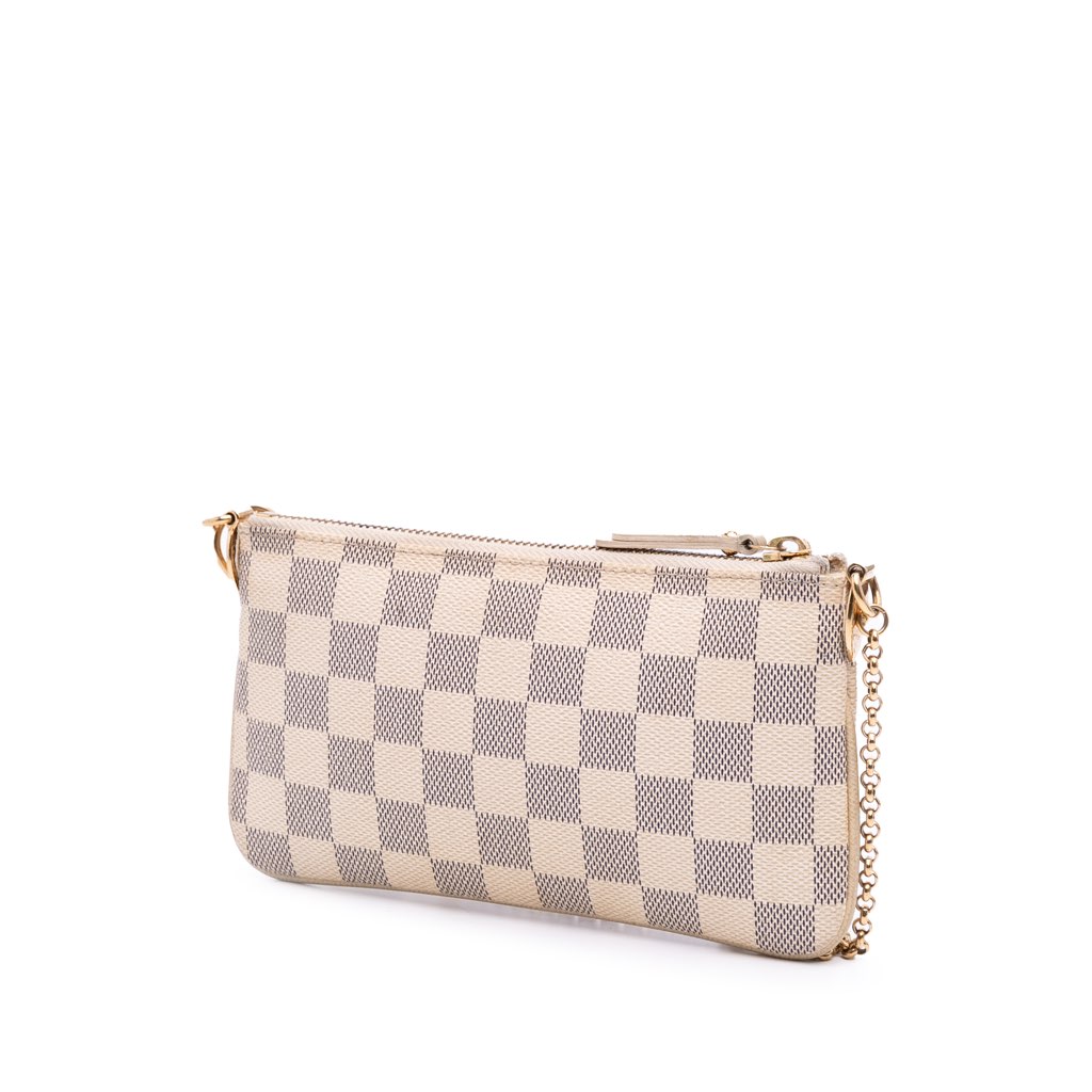 Louis Vuitton Damier Azur Trunks Labels Pochette Milla MM - Back view