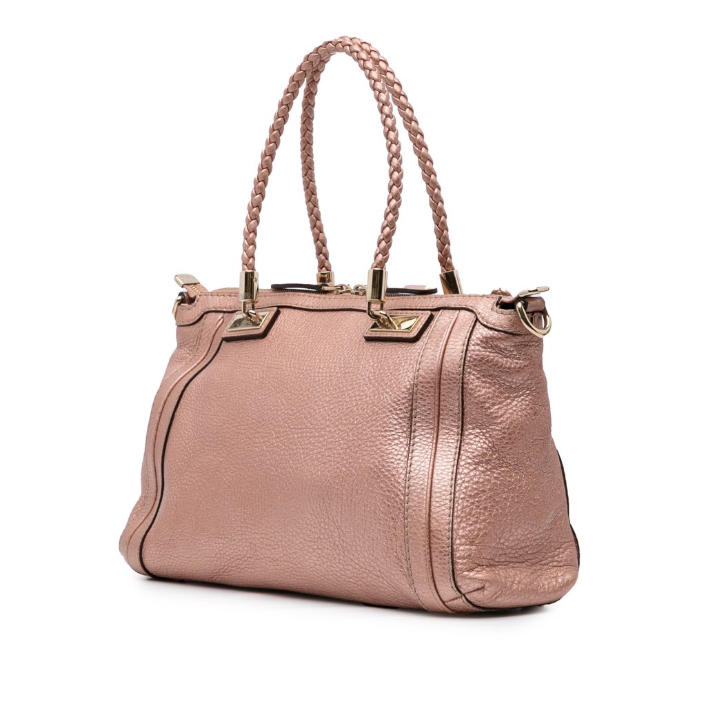 Gucci Metallic Pebbled Calfskin Bella Satchel - 2
