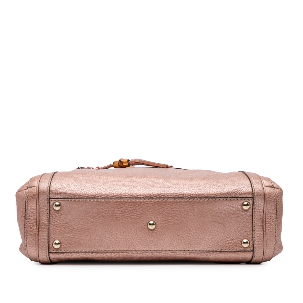 Gucci Metallic Pebbled Calfskin Bella Satchel - 3