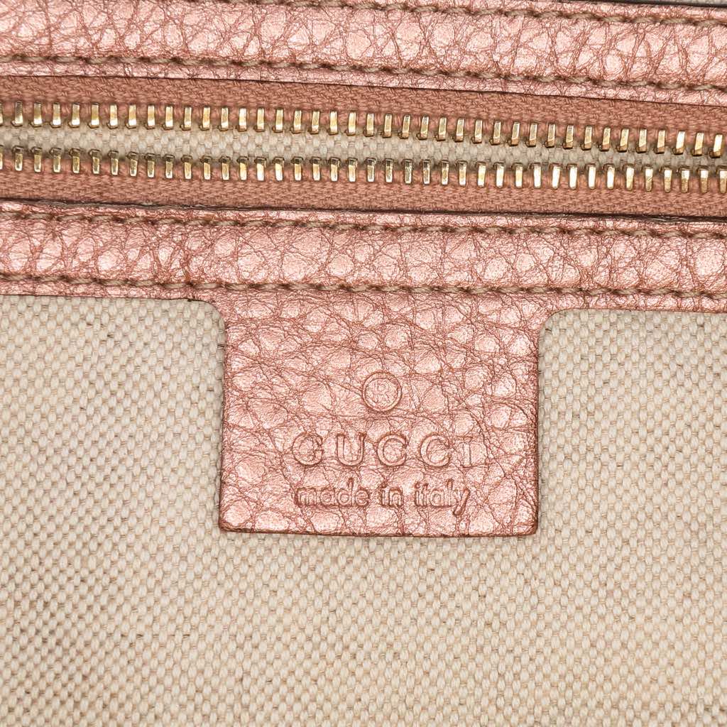 Gucci Metallic Pebbled Calfskin Bella Satchel - 5