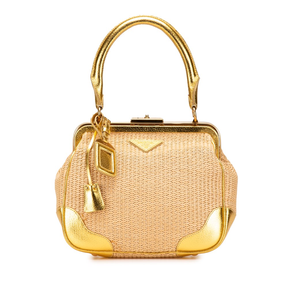 Prada Raffia Frame Handbag