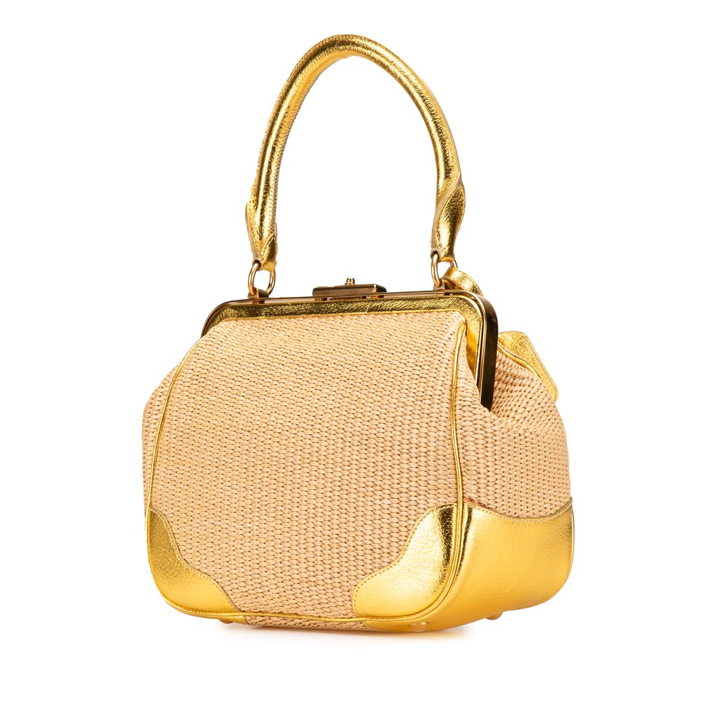 Prada Raffia Frame Handbag - 2
