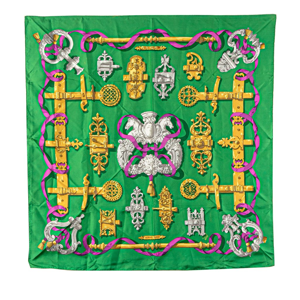 Hermès Ferronnerie Printed Silk Scarf