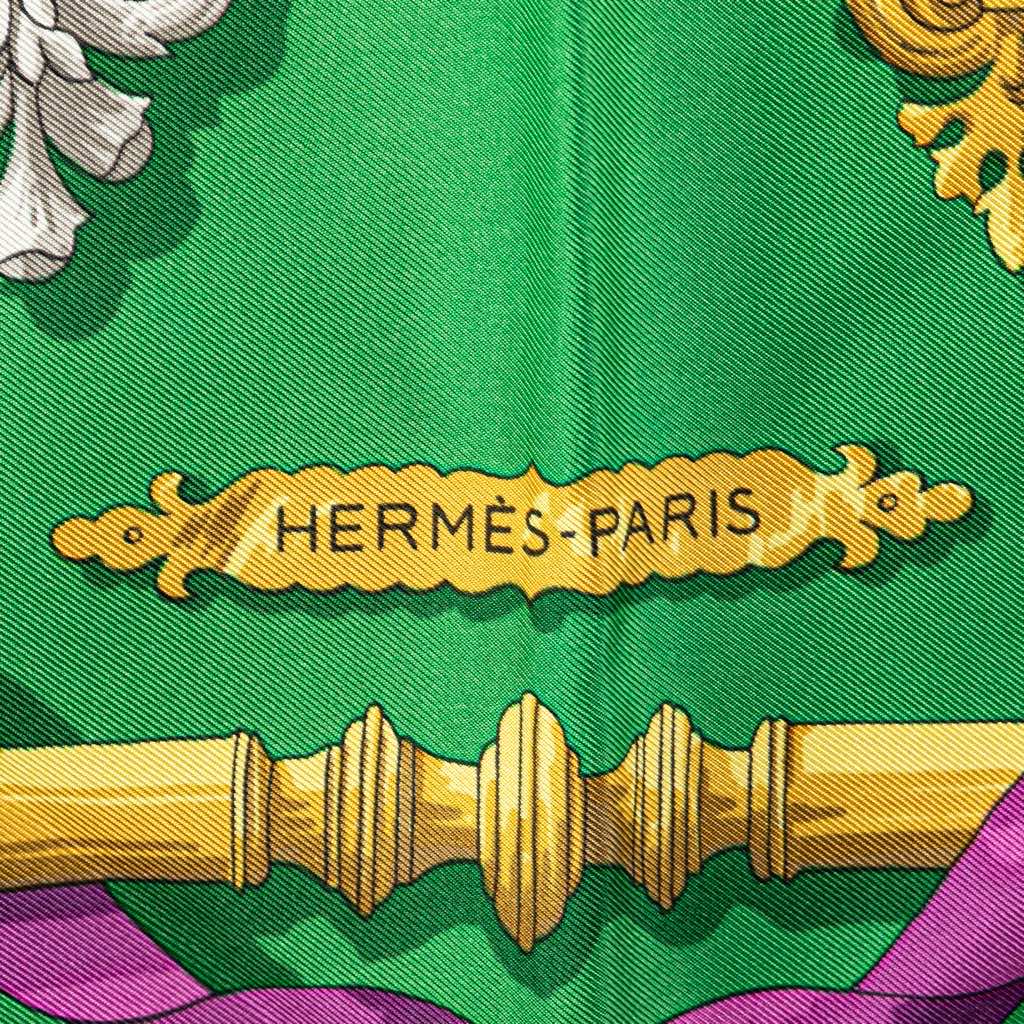 Hermès Ferronnerie Printed Silk Scarf - Back view