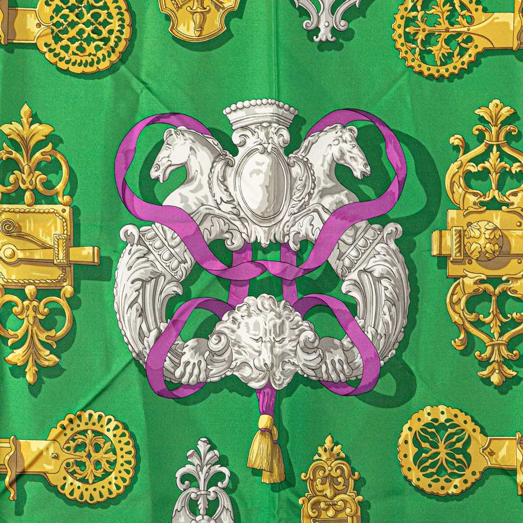 Hermès Ferronnerie Printed Silk Scarf - Detail 1