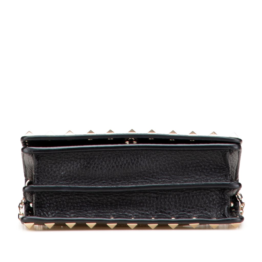 Valentino Pebbled Calfskin Rockstud Chain Wallet - 3