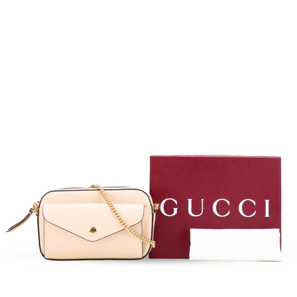 Gucci Super Mini GG Debossed Calf Chain Wallet - Image 13