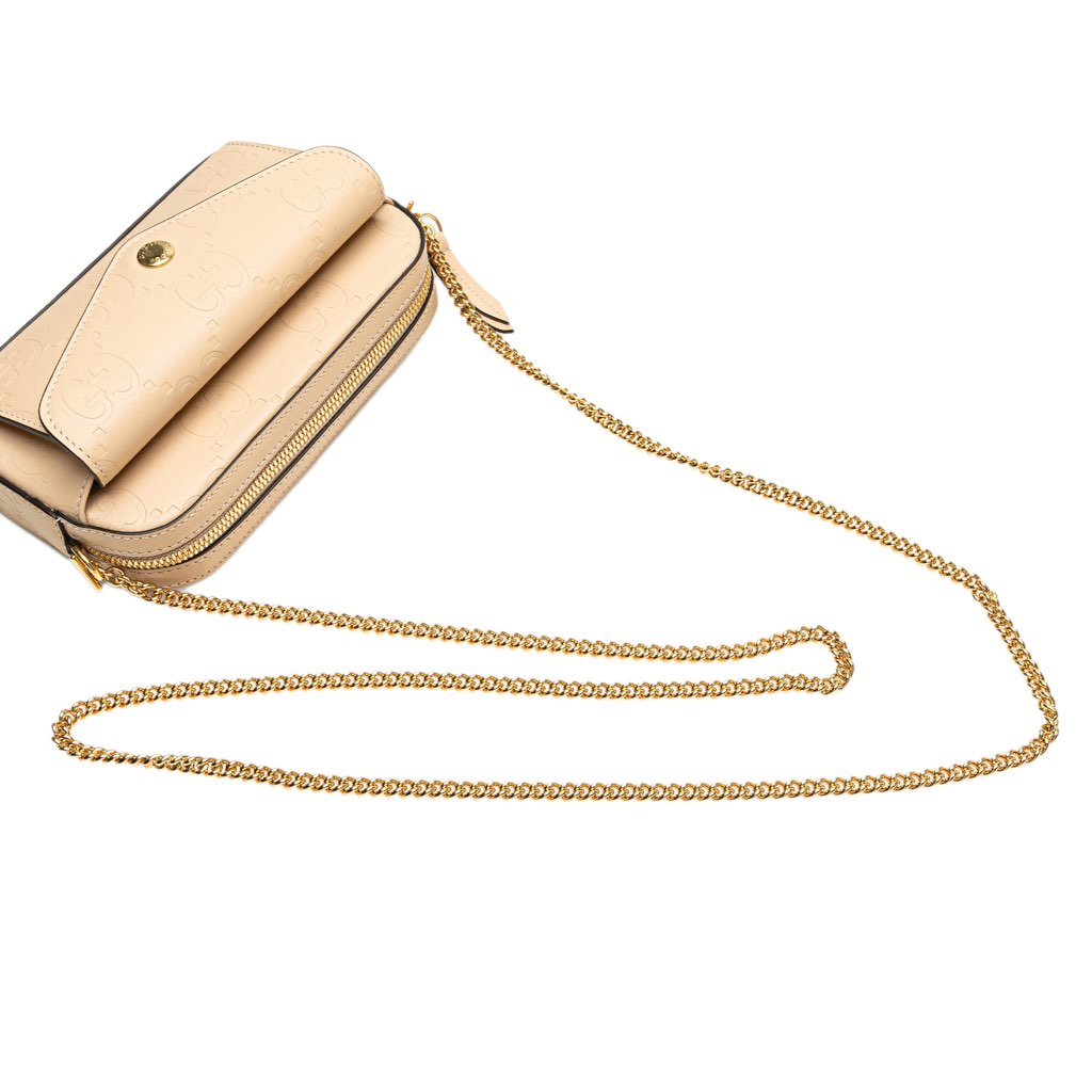 Gucci Super Mini GG Debossed Calf Chain Wallet - Image 11