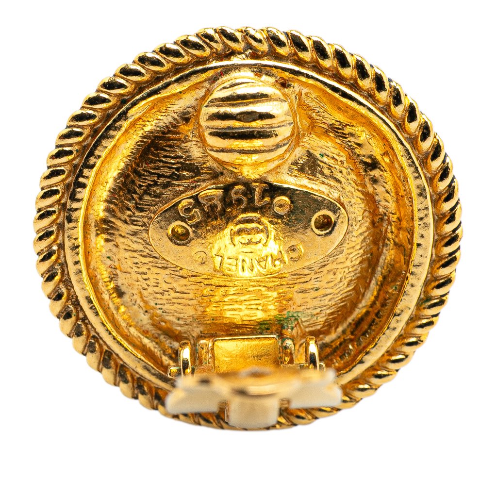 Chanel Gold Plated Faux Pearl Clip on Earrings - 4