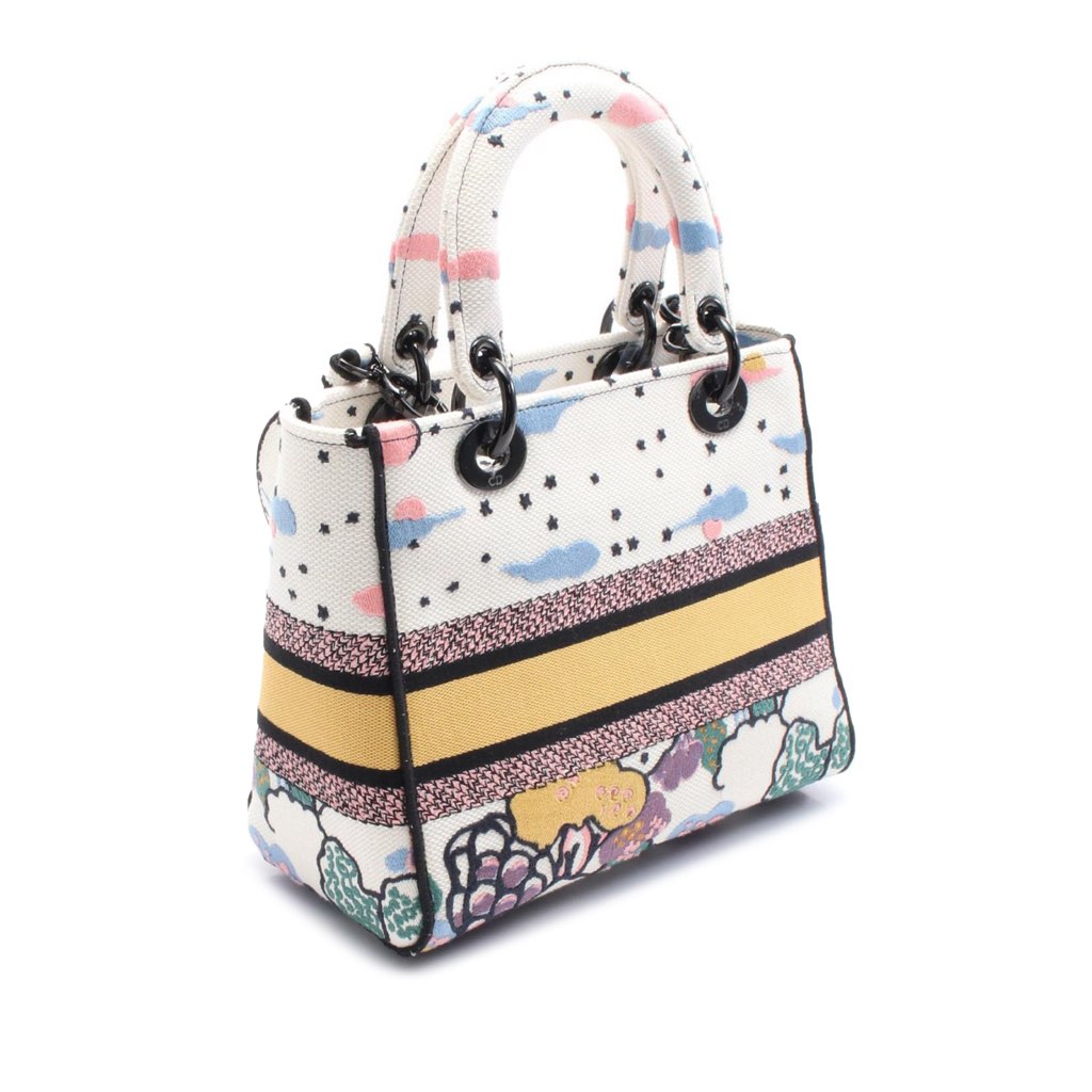 Dior Medium Canvas Embroidered Ciel De Reve Lady D Lite - 2