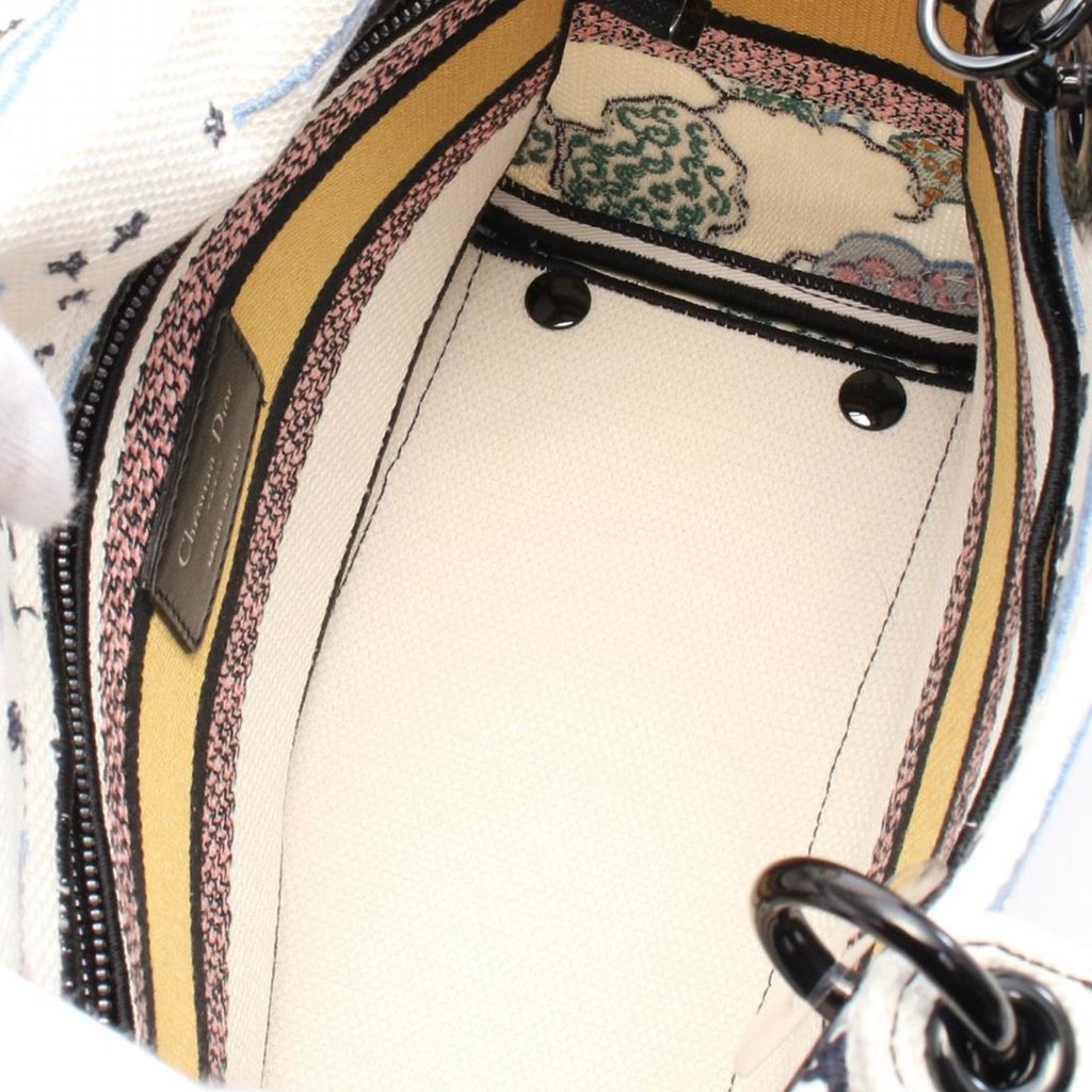 Dior Medium Canvas Embroidered Ciel De Reve Lady D Lite - 3