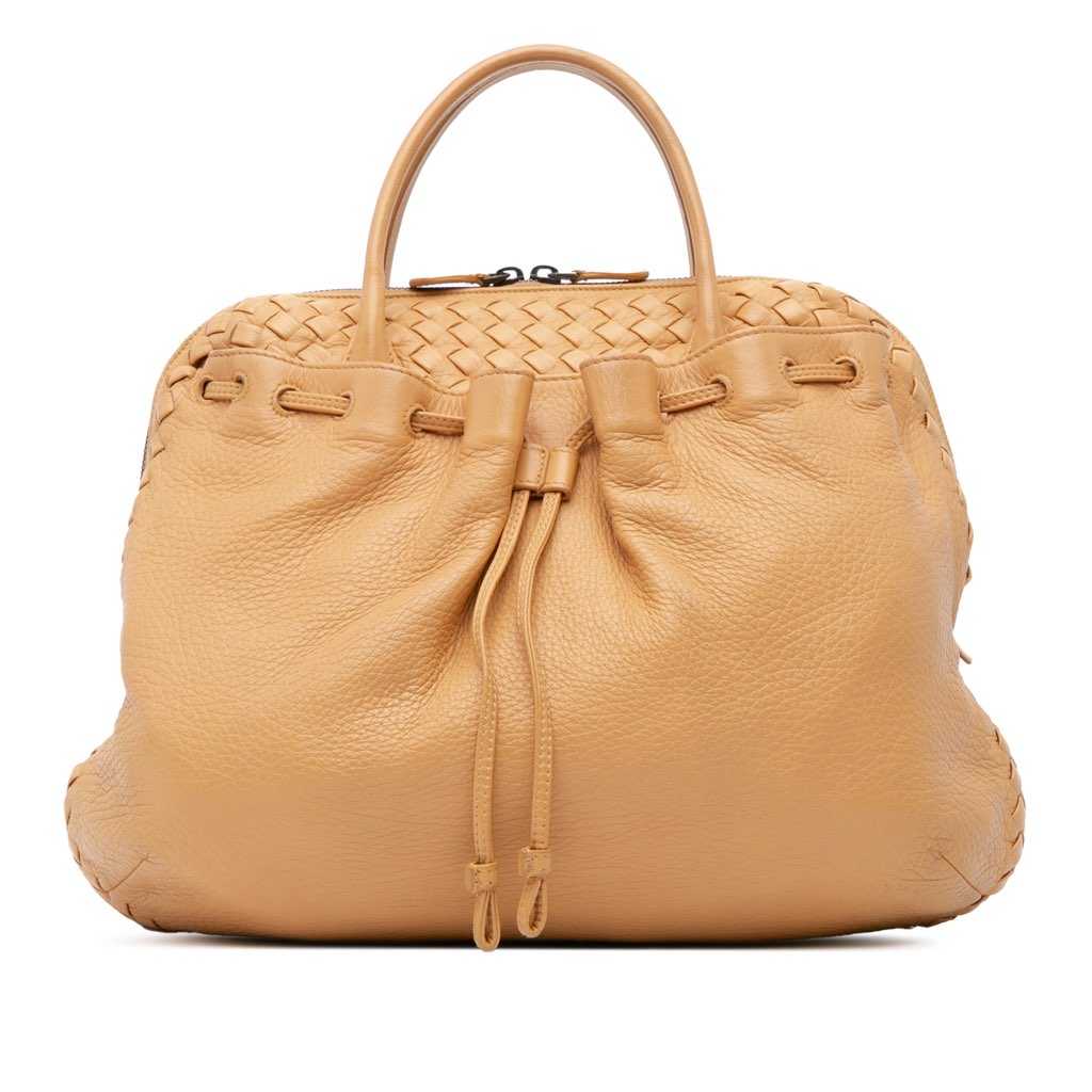 Bottega Veneta Intrecciato Trimmed Leather Handbag