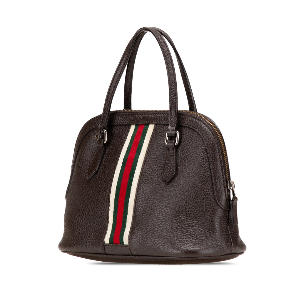 Gucci Mini Leather Web Dome Satchel - 2