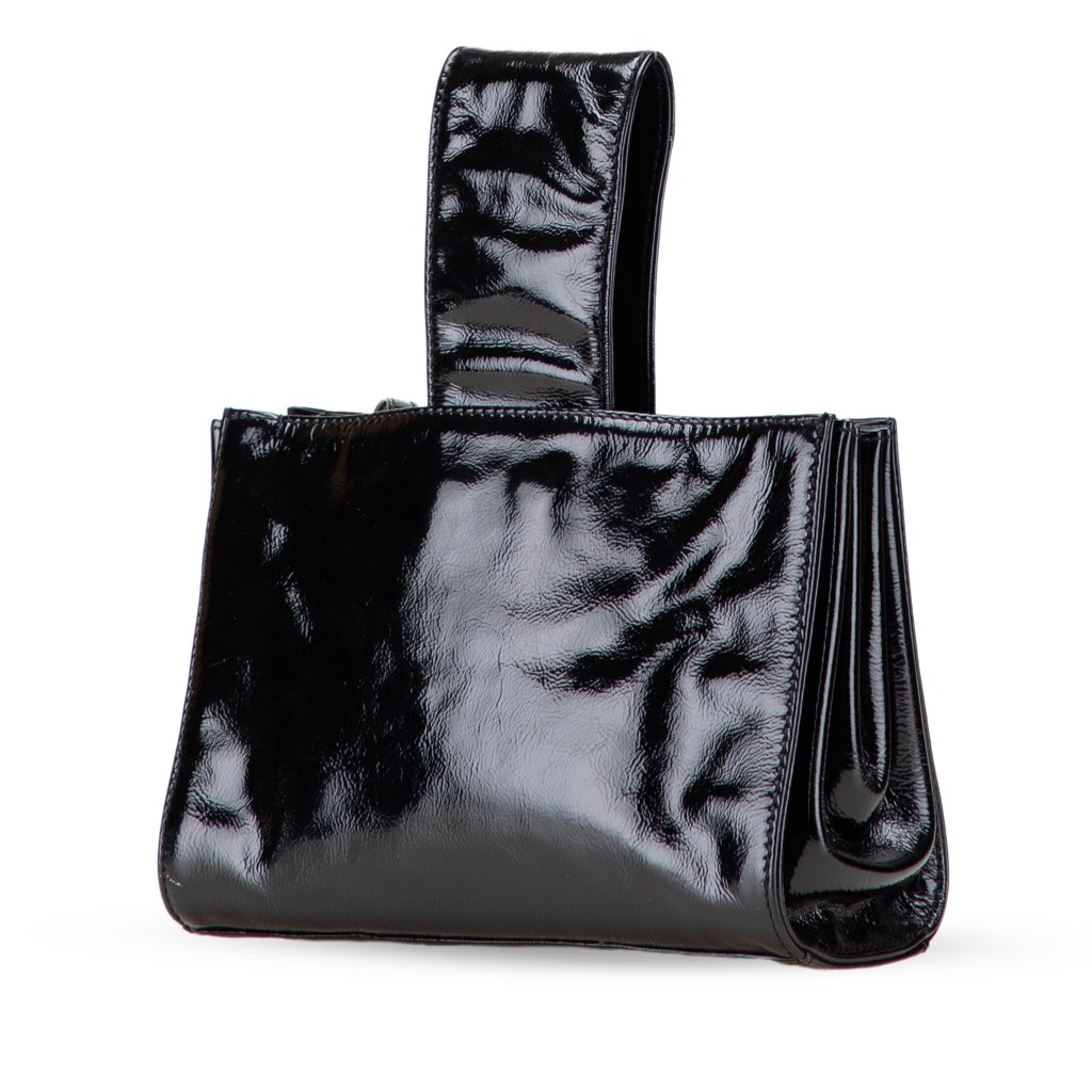 Chanel Patent Mademoiselle Lock Convertible Wrist Clutch - Back view