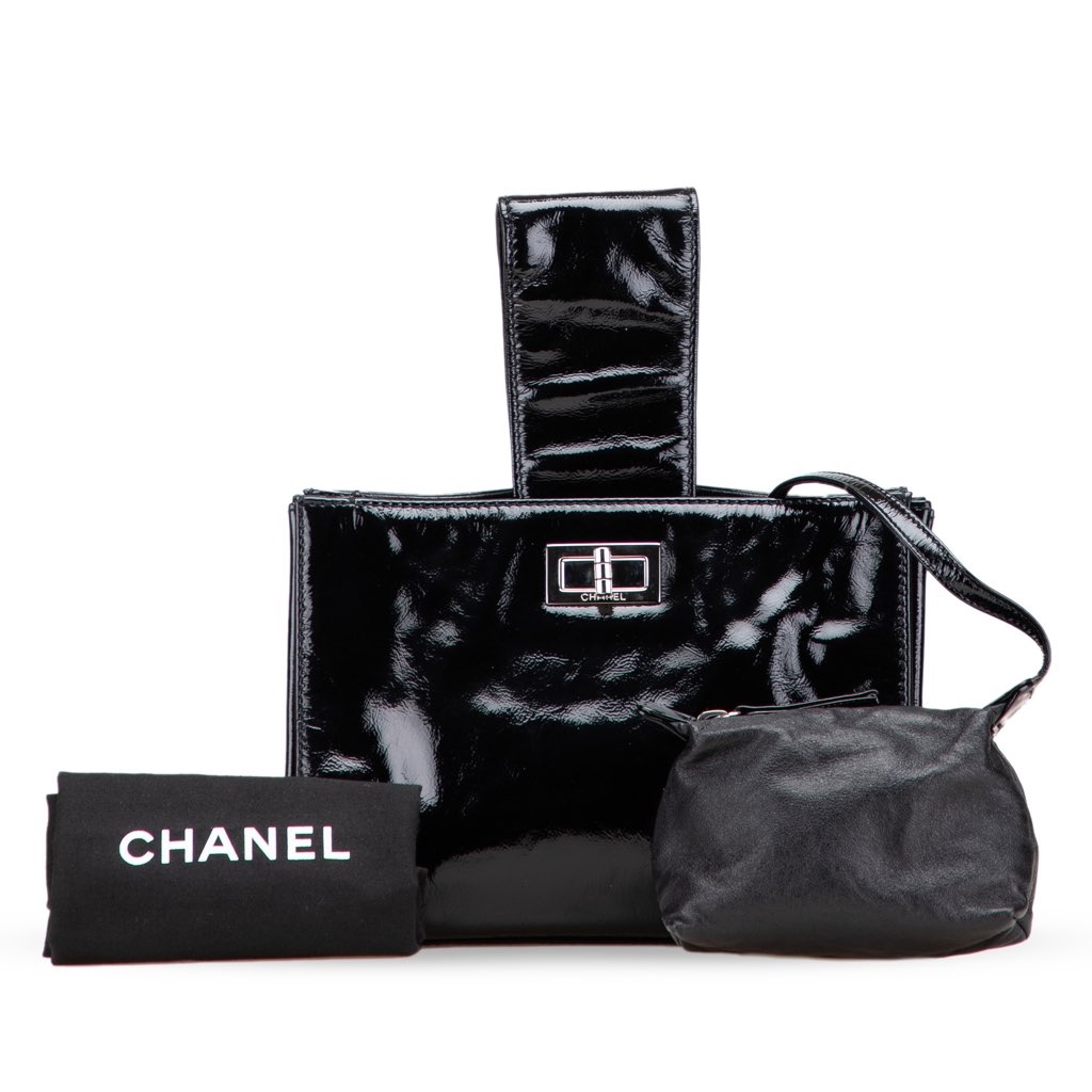 Chanel Patent Mademoiselle Lock Convertible Wrist Clutch - Image 15