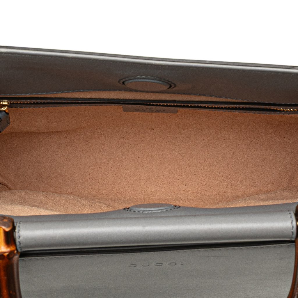 Gucci Small Bamboo Calfskin Nymphaea Satchel - 5