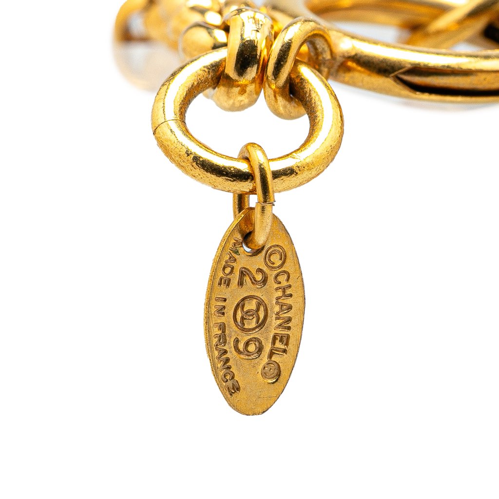 Chanel Gold Plated CC Embossed Pendant Necklace - 2