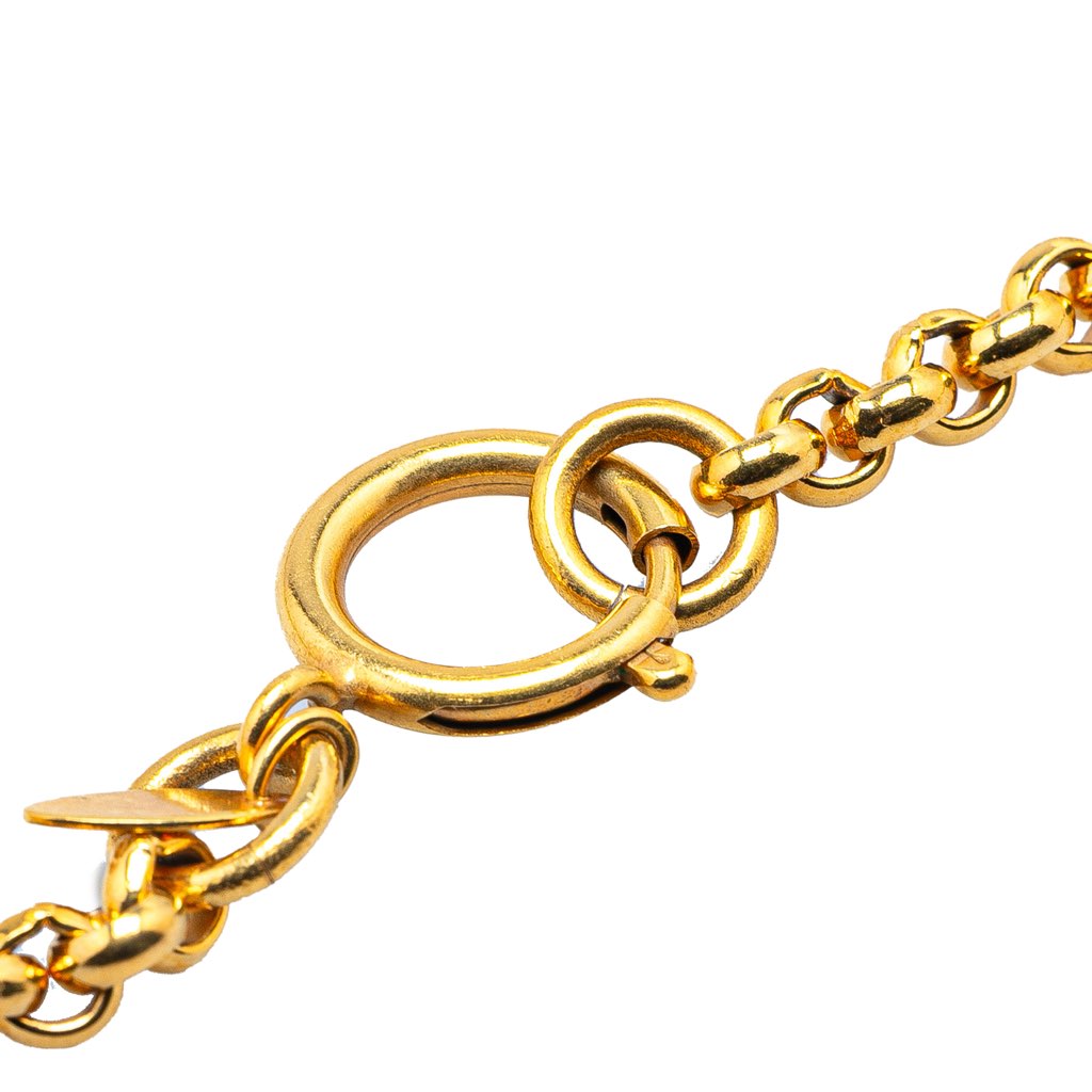 Chanel Gold Plated CC Embossed Pendant Necklace - 3