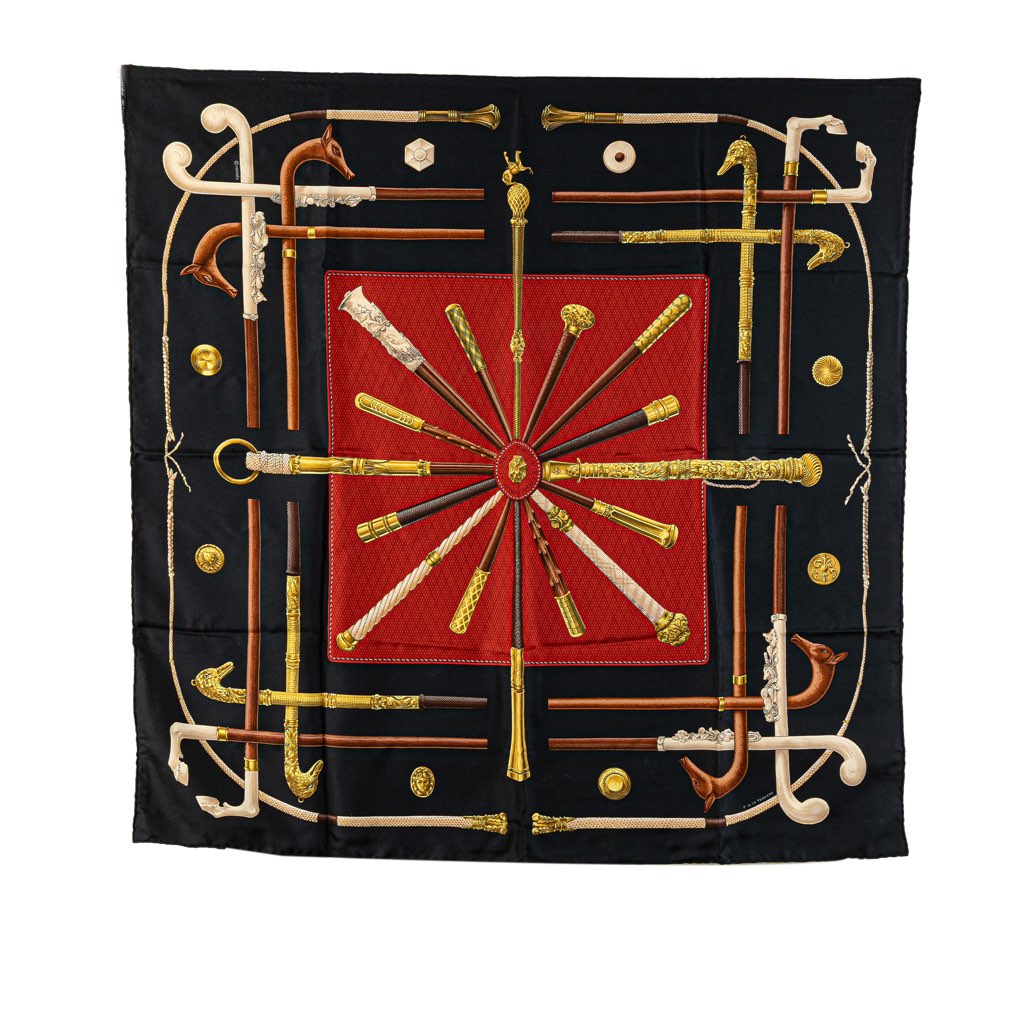 Hermès Cannes et Pommeaux Silk Scarf