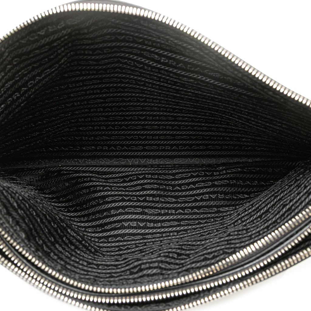 Prada Saffiano Double Zip Clutch - 5