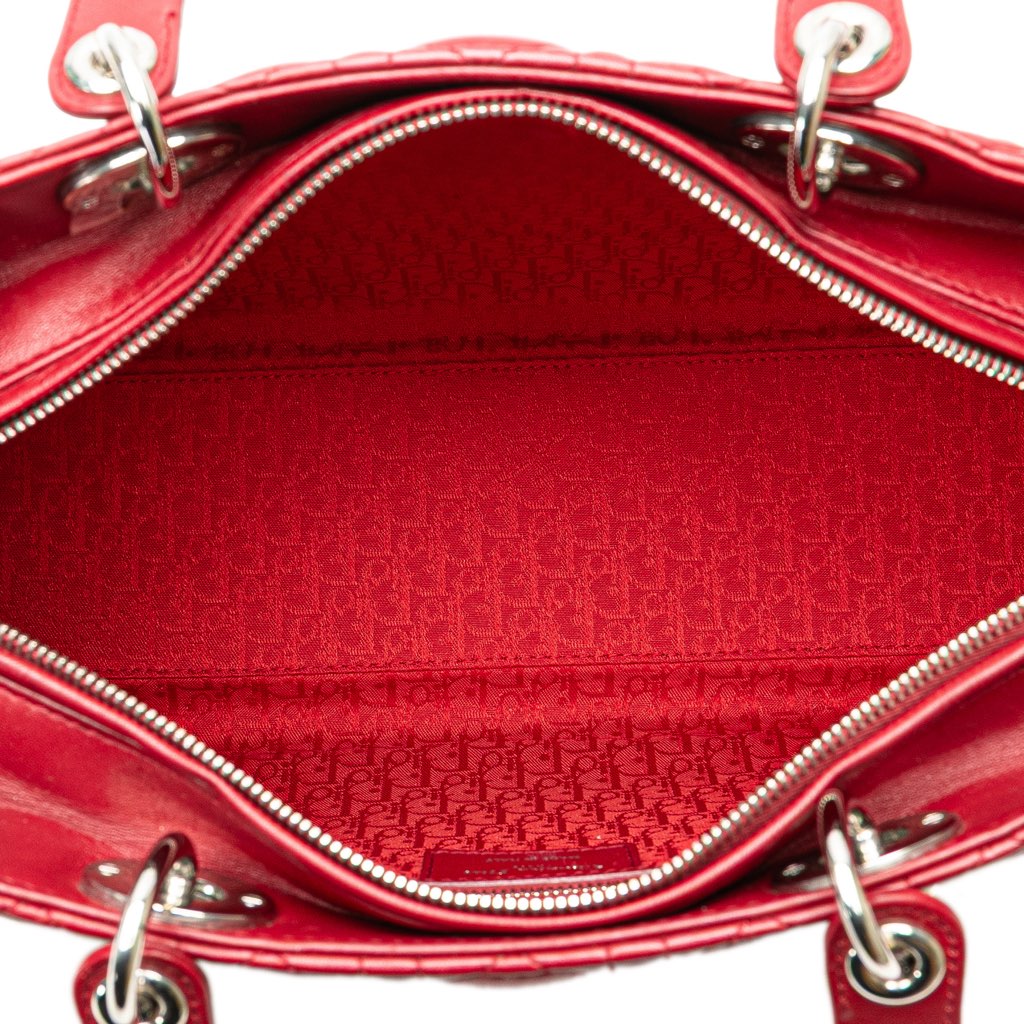 Dior Large Lambskin Cannage Lady Dior - 4