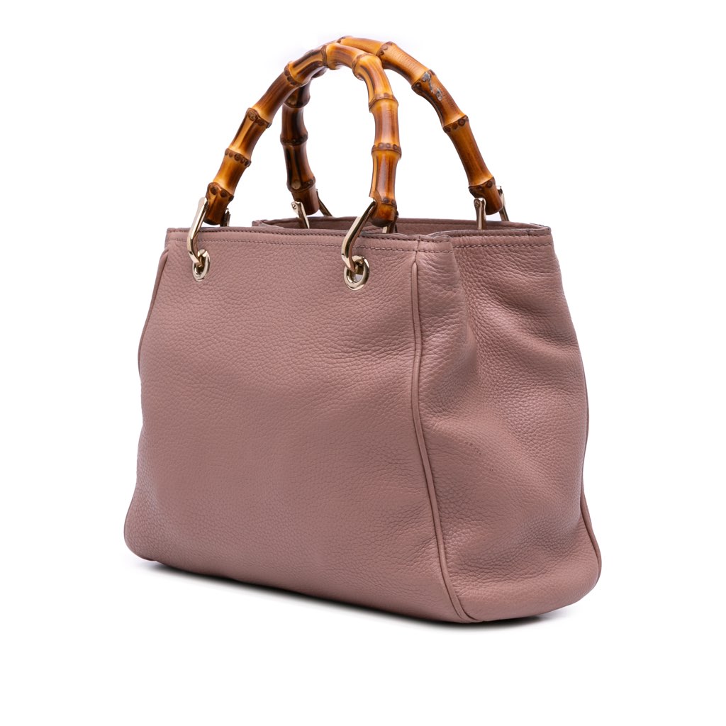 Gucci Small Calfskin Bamboo Shopper Satchel - Back view