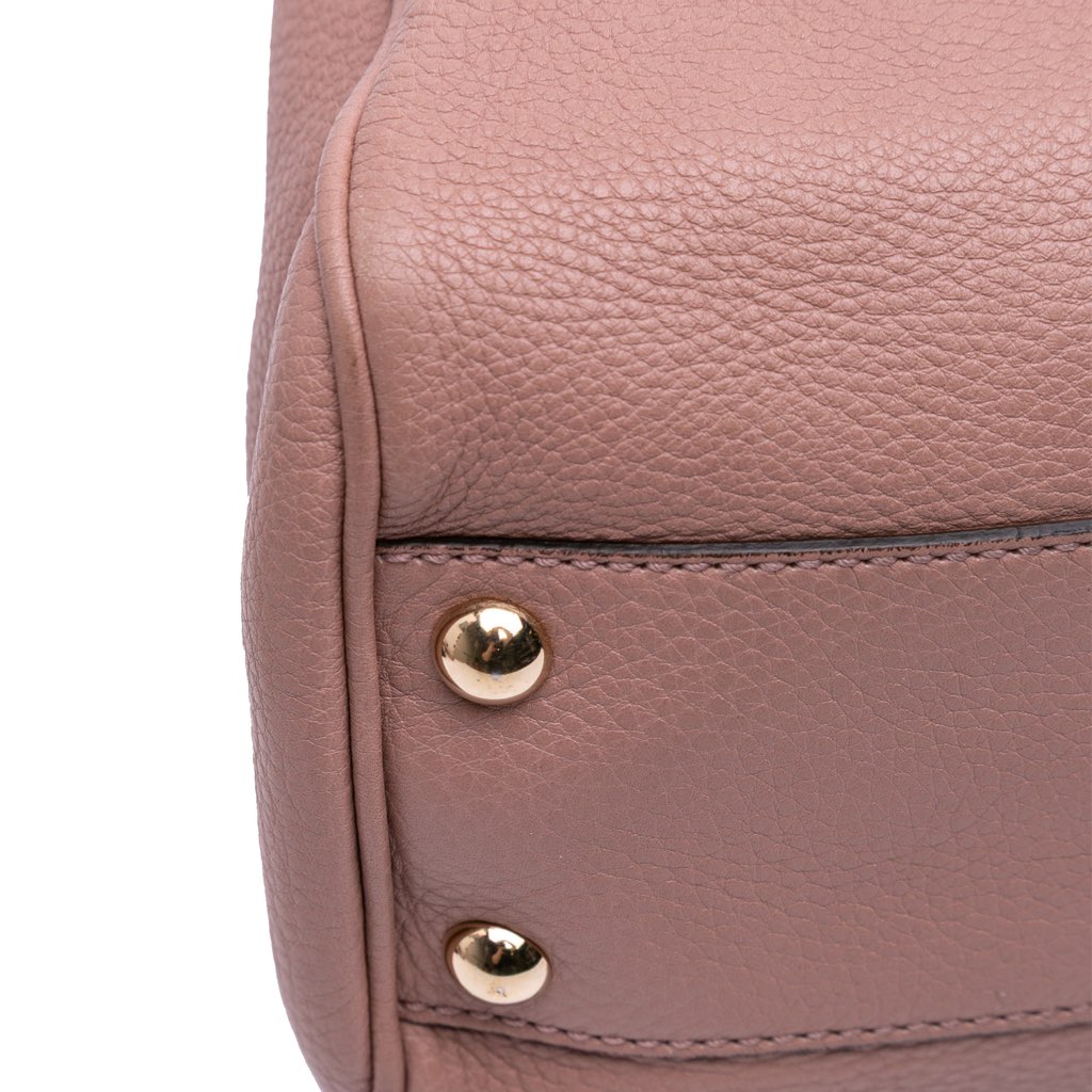 Gucci Small Calfskin Bamboo Shopper Satchel - Detail 1