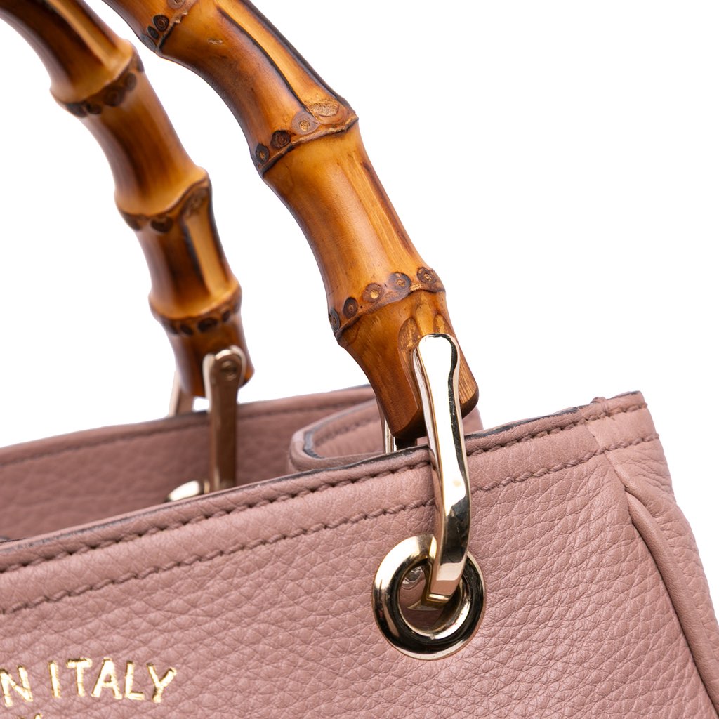 Gucci Small Calfskin Bamboo Shopper Satchel - Detail 2