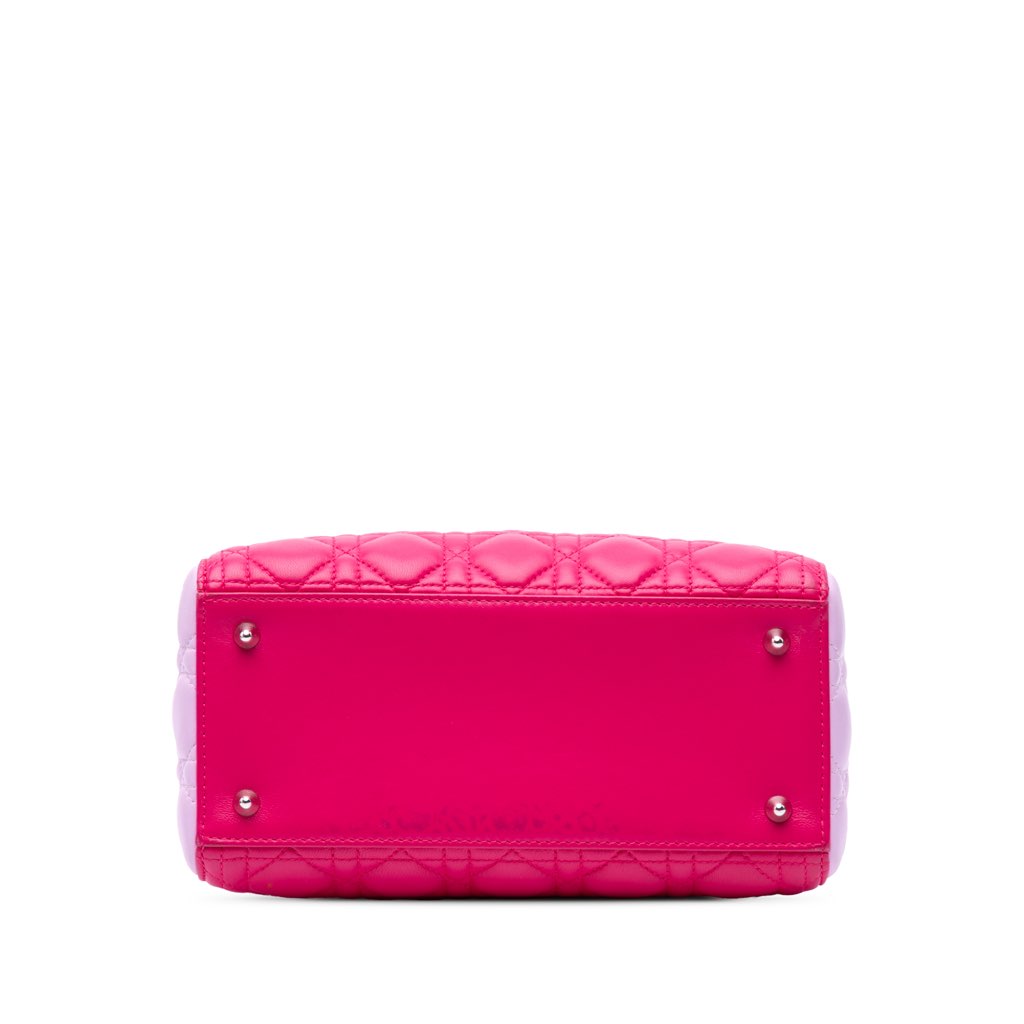 Dior Medium Tricolor Lambskin Cannage Lady Dior - Image 6