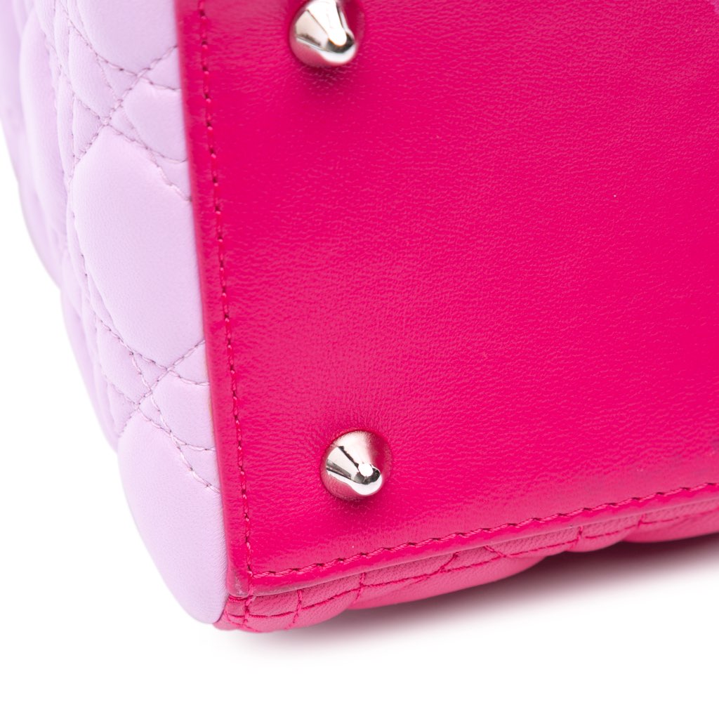 Dior Medium Tricolor Lambskin Cannage Lady Dior - Detail 2