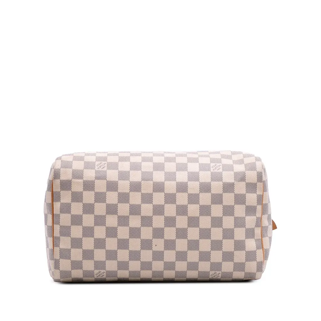 Louis Vuitton Damier Azur Speedy 30 White Canvas Good - Inside View