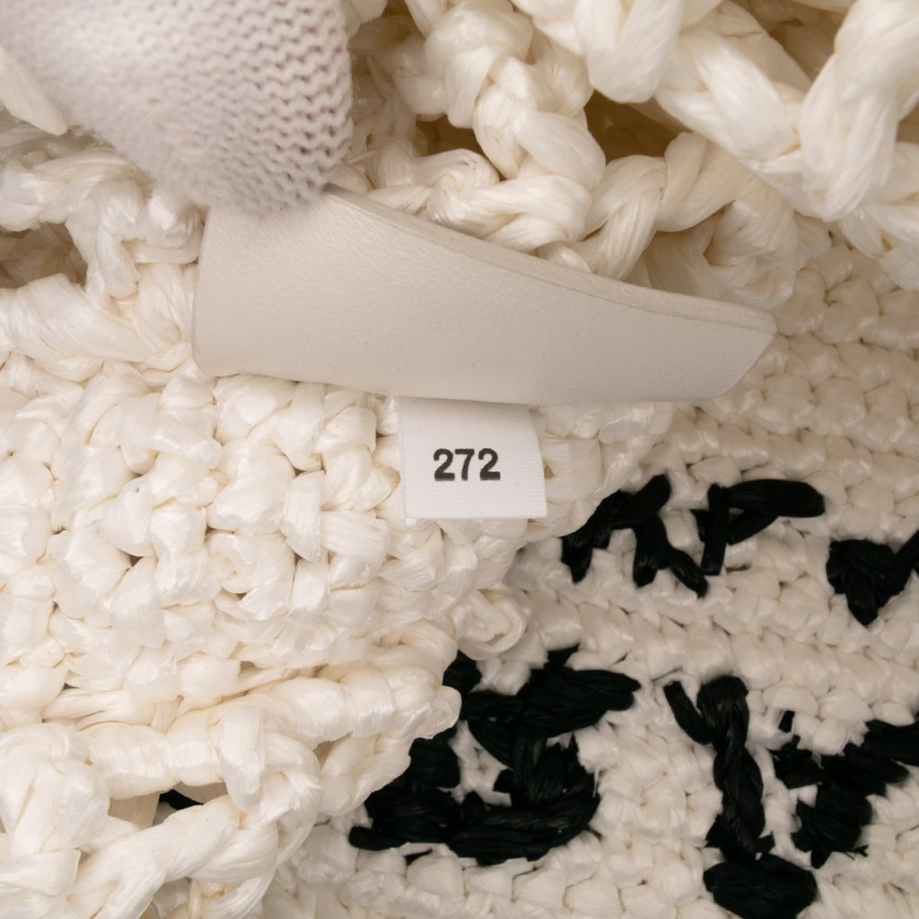 Prada Raffia Effect Crochet Logo Embroidered Tote - Detail 2