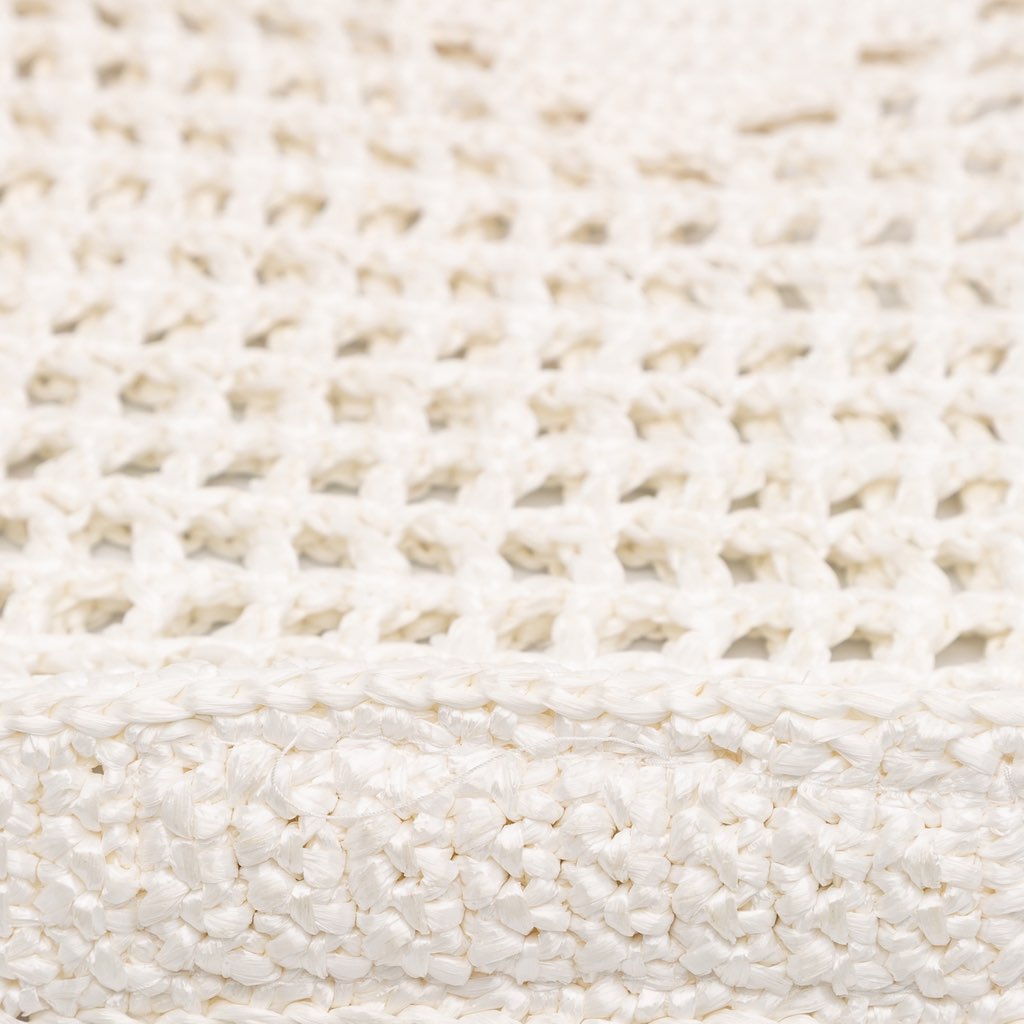 Prada Raffia Effect Crochet Logo Embroidered Tote - Image 10