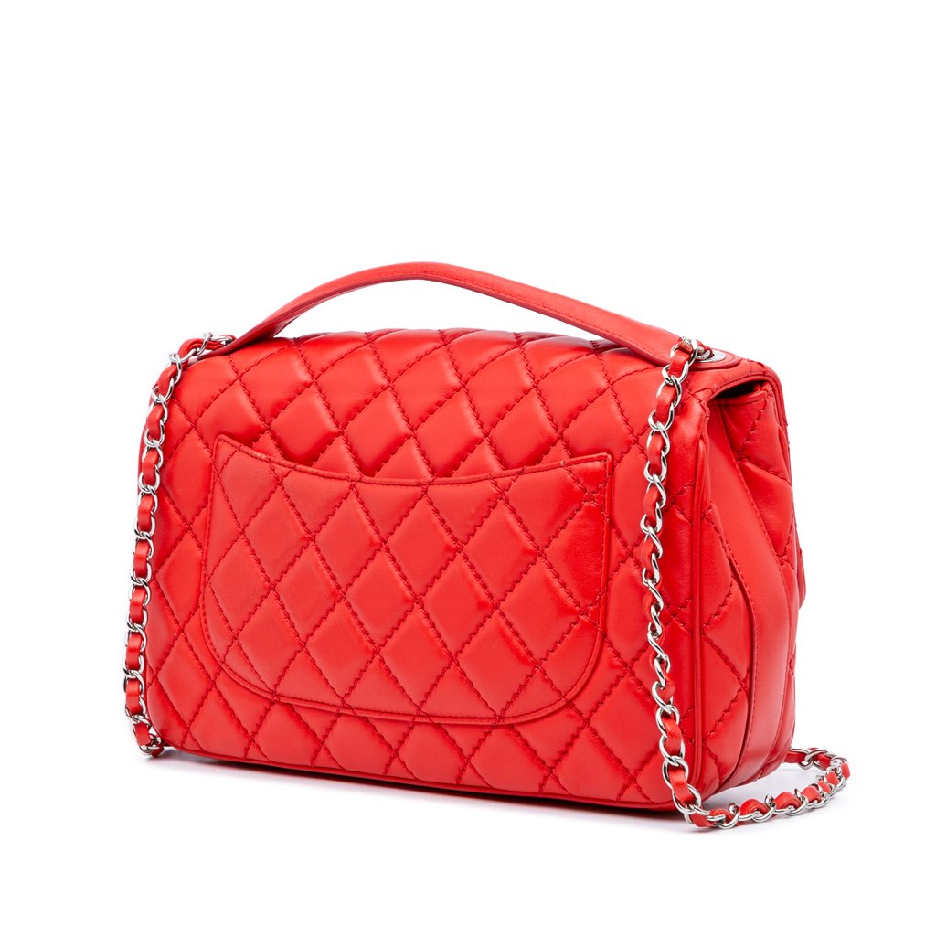 Chanel Jumbo Lambskin Easy Carry Flap Satchel - Back view