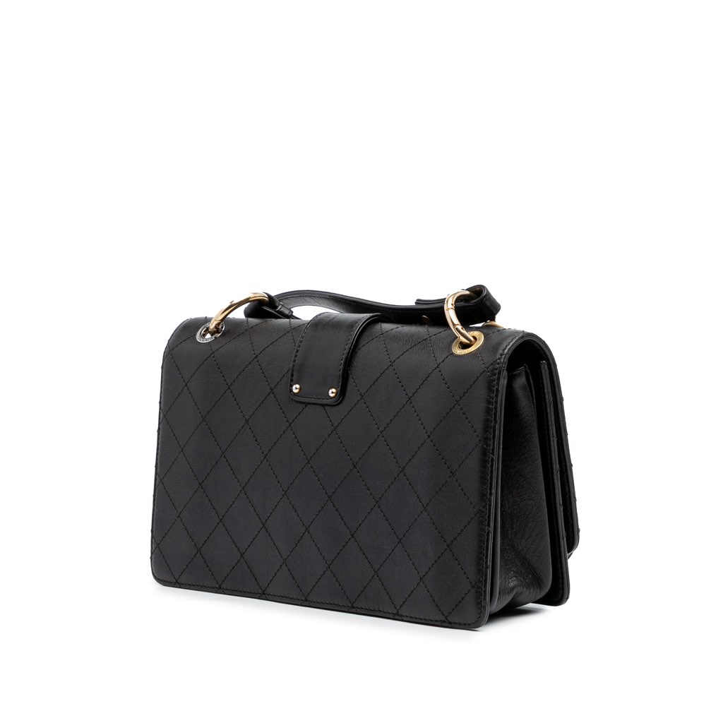 Chanel Quilted Calfskin Double Chain Top Handle Flap - 2