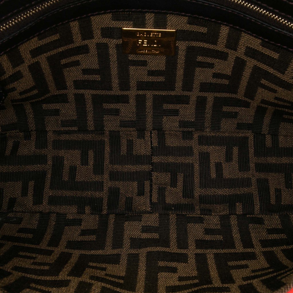 Fendi Medium Zucca Canvas Fluo Trim Baguette Satchel - 4