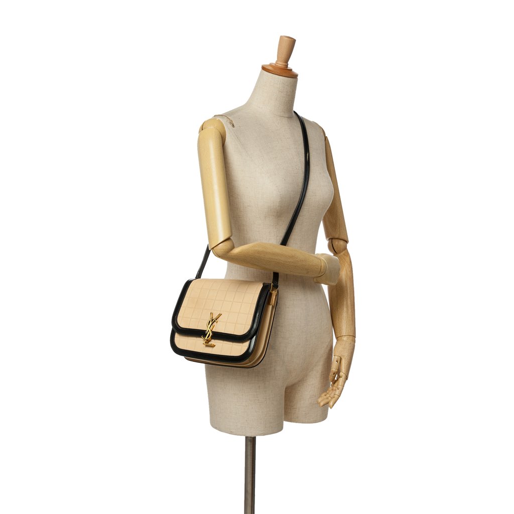 Saint Laurent Medium Quilted Suede Monogram Solferino Crossbody - Image 12