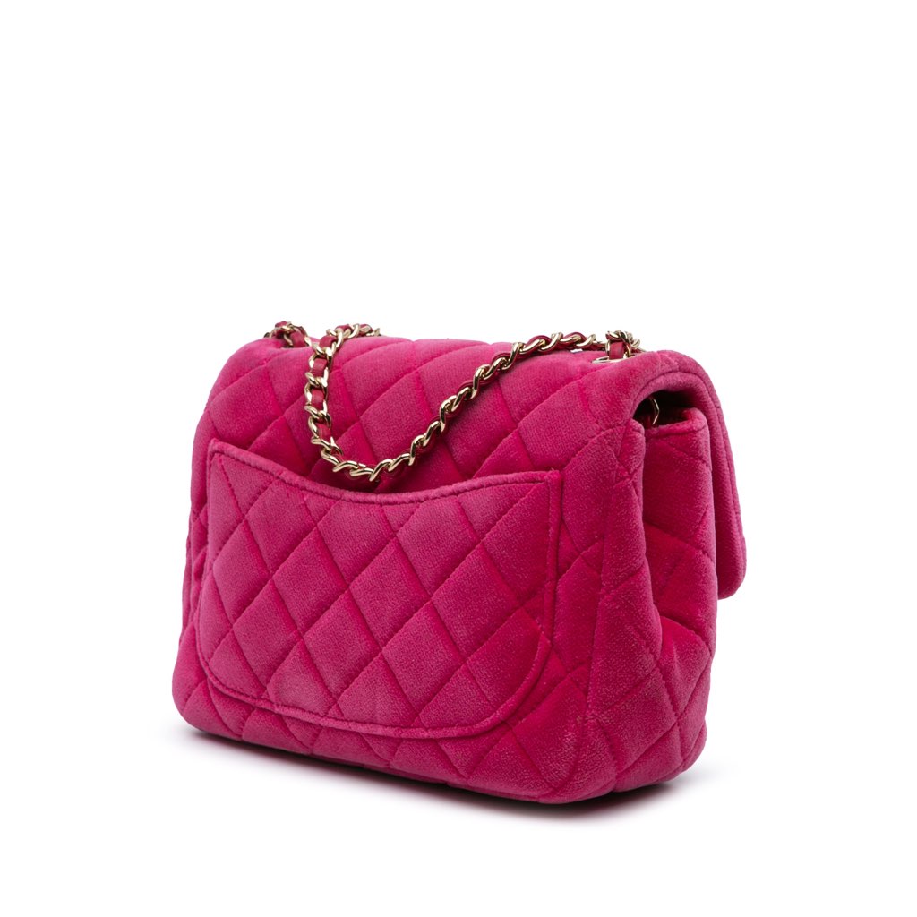Chanel Mini Square Classic Velvet Pearl Crush Single Flap - 2