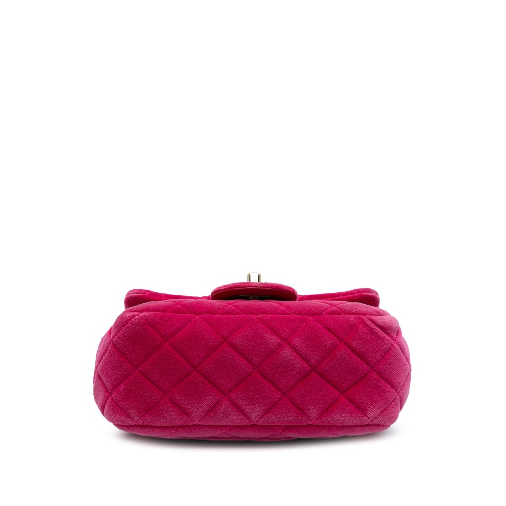 Chanel Mini Square Classic Velvet Pearl Crush Single Flap - 3