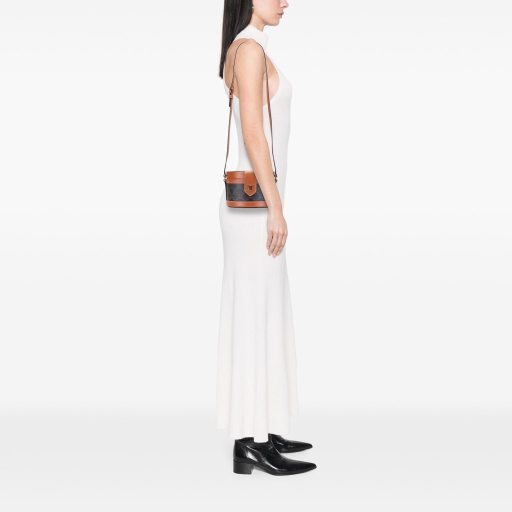 Celine Medium Triomphe Coated Canvas Tambour Crossbody - Image 14