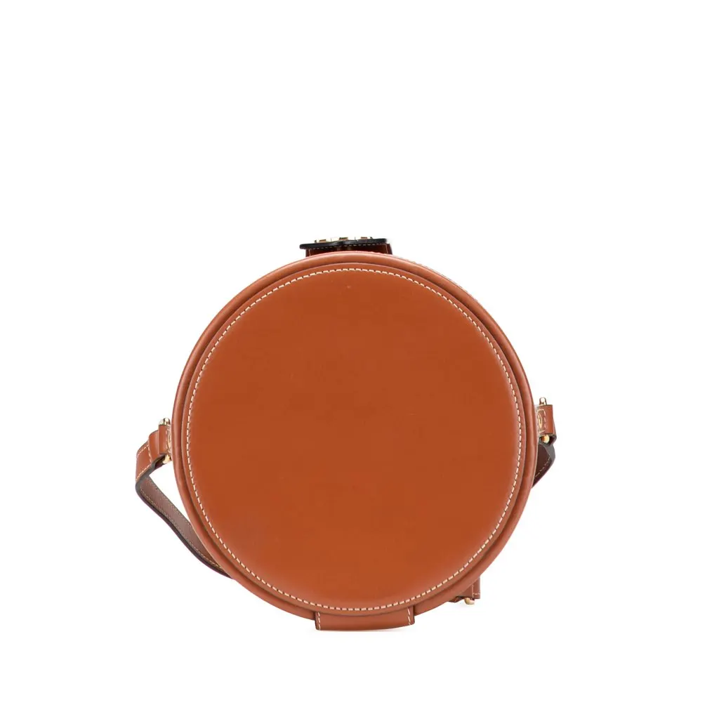 Celine Medium Triomphe Coated Canvas Tambour Crossbody Brown Canvas Very good - Inside View