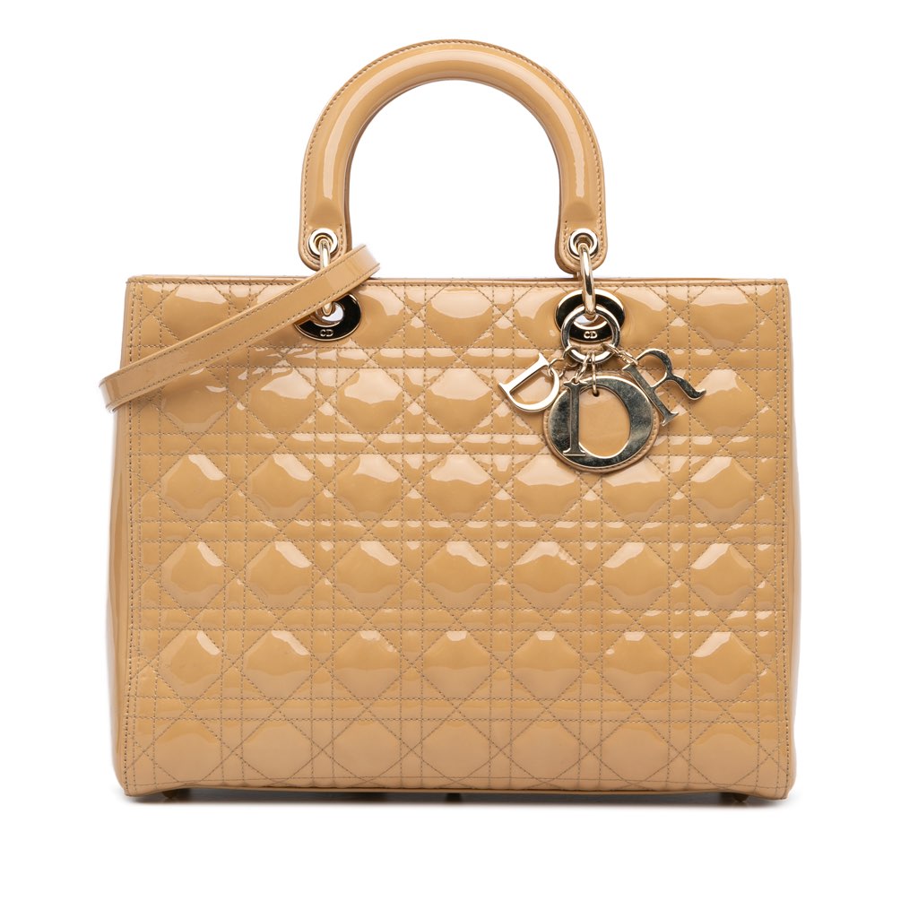 Dior Large Patent Cannage Lady Dior